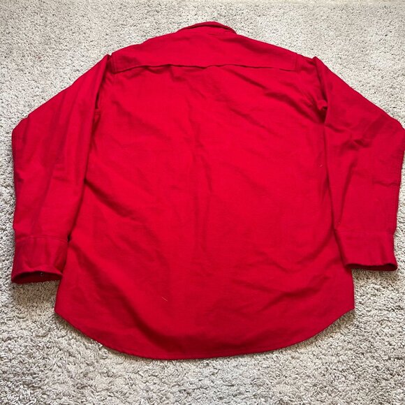 Vintage Deerskin Red Western Chamois Pearl Snap Button USA Shirt XL - Picture 3 of 8